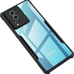 CEDO iQOO Neo 7 / Neo 7 Pro (5G) Back Case Cover | Camera Protection Shockproof Bumper-Edge | Acrylic Crystal Clear 360 Degree Protection TPU+PC | Transparent Eagle Back Case Cover (Black)-image-32