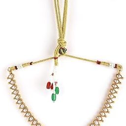 Gold-Plated Handcrafted Artificial Traditional Jewelry Set with Stone Studded And Matching Earrings For Women and Girls – Perfect for Weddings and Special Occasions-1