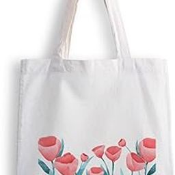 Canvas Tote Bags for Women, College Bag for Girls, Tote Bag for Shopping, Travel & Beach Bags for Women - Flowers - D No - 015-image-96