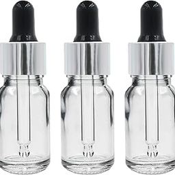 10ML Clear Round Empty Glass Bottle | Glass Dropper | Silver Sleeve | Silcon Black Teat | Refillable | Leak Proof For Essential Oils | DIY Perfumes| DIY serums (3)-12