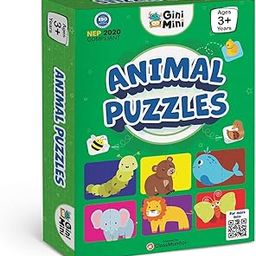 GiniMini Animals Jigsaw Puzzle for Kids 2 3 4 5 Years | Educational 2 Piece Puzzle for Memory & Motor Skills | Return & Birthday Gifts for Boys & Girls-6