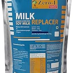 Zero-L Soy Milk Powder Enriched With Iron And Calcium Gluten, Lactose And Cholestrol Free Milk Alternative Soy Based Beverage Mix | 7gm Protein Per Serving Milk Replacer Powder Pack Of 75o Gm-16
