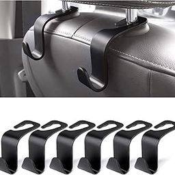 URAQT Auto Hooks, 6 Pack Car Storage Hooks Back Seat Headrest Hanger, Universal Car Handbag Hooks, Multifunctional Heavy Duty Storage Hooks for Auto Backseat-27