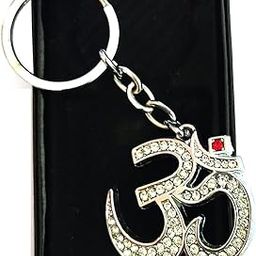 ™ Om Keyring Metal Key chain Spiritual Gift Aum Keychain (Silver Colour)-image-83