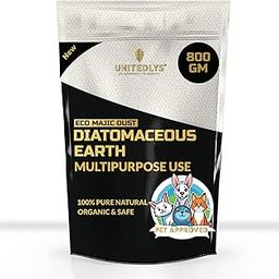 Unitedlys® Diatomaceous Earth Powder 800G with Gloves & Measuring Spoon | 100% Organic Pest Control for Garden | Effective Cockroach Killer and Ant Repellent for Home | Flea Control Dog Powder-picture-22
