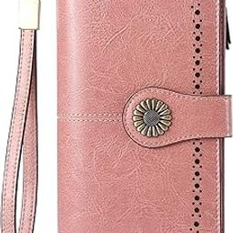 Pink Vegan Leather Bi-fold Women's Fashion Card Coin Holder Ladies Small Purse Clutch Wallet (KK48)-picture-3