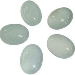 Natural Aqua Chalcedony at Wholesale Rate (Rs 30/Carat) Fine Quality Cabochon Oval Shape Loose Gemstone for Reselling Astrologers Jewellers Crystal Healing Astrological-image-14