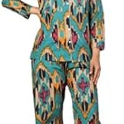Women's Cotton Printed Night Suit, Black and White Floral-picture-28