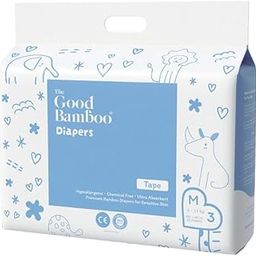 The Good Bamboo Tape Style Baby Diapers - Medium (6-11 Kgs) | Pack of 32 | Adjustable Strap | High Absorbancy, Rash Free, Soft and Organic, 100% Bamboo Size - M/Medium-picture-7