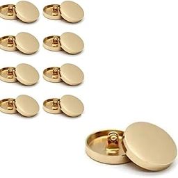 M Fabrics Mirror Finish Metal Flat Shank Button for Shirts, Kurti, Kurta and Clothing DIY Art & Crafts use for Decoration Crafts (12 mm / 18L) - Pack of 12 (Gold)-20