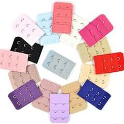 17 pcs Assorted Colors Women 2-Hook 3 Rows Spacing Bra Extender Strap-image-57