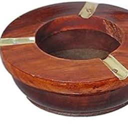 Kingsman Store Wooden Handmade Round Shaped Home and Office Ashtray for Cigar and Cigarettes 1pc (6.35 x 6.35 X 2 cm)-image-19
