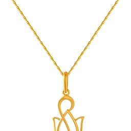 p.c. chandra jewellers 14k (585) Yellow Gold and American Diamond Pendant for Women-picture-25