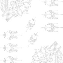 ORDERSHOCK Elegant Lotus Flower Mehndi Design for Special Days, Time Saving & Simple Silver Mehndi Sticker for Girls & Women-image-96