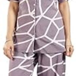 Women's Rayon Pajama Set - Premium Soft Night Suit Set of Shirt & Pajama Combo for Relaxing Sleepwear CS12001-G1-image-23