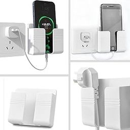DSNS Wall Mounted Adhesive Remote Control Stand Mobile Phone Holder for Charging AC/TV Storage Box for All Smartphones (Set of 4)-picture-27