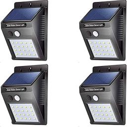 ASGTRADE 20 LED Motion Solar Sensor Wall Light Outdoor for Home Waterproof for Garden with Battery Automatic on Off Day Night Balcony Compound Wall 4 PCS Combo Pack Offer-12