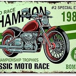 Eazywagon Decorative Retro Metal Signs Wall Plate – 12x8 Inch (Classic Moto Race) | Weatherproof Vintage Metal Sign Plate for Cafe, Home, Bar, Garage | Decorative Wall Hanging Sign Board-image-28