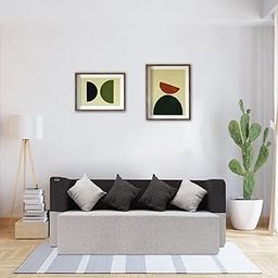 FRESH UP 4 Seater Sofa Cum Bed Jute Fabric 78x44x14 Inches Washable Cover with 4 Cushions (Dark Grey-Light Grey, 78x44x14inches | 4 Sits and 2 Sleeps)-image-31