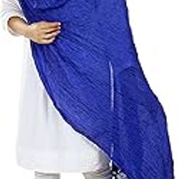 Women's Cotton Plain Dupatta Royal Blue Scarf Shawl Stole Neck Wrap-0