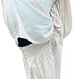 Prithvi Yoga Set Of 2 (Top & Pants) 100% Cotton Kurta Style Full Sleeved Top Mid Waist Flared Pants Elasticised Back Relaxed Fit-image-120