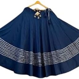 Elegant Flared Lehenga for Women | Minimalist Ethnic Wear with White Stripe Detailing & Tassel Tie-Up-image-95