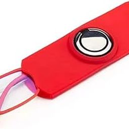 AUGEN Blue Block Ultra Slim Reading Glasses Red Clear Mobile Holder Portable With Adhesive Unisex Free Size Power (+3.00)-image-78