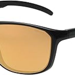 Eyewear | Black Full Rim Square Branded Latest and Stylish Sunglasses | Polarized | 100% UV Protection (UV 400) Gold Reflector Mirror Lens | Men & Women | Large | BOLT-003P-picture-0