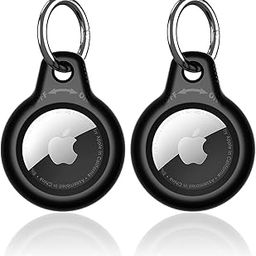 SUPFINE for Airtag Holder, 2 Pack Airtag case with Keychain,Air tag Case with Key Ring for Apple Tags,Airtags Cover for Wallet,Luggage,Cat,Dog,Pets,for Item Finder(Black/Black)-image-13