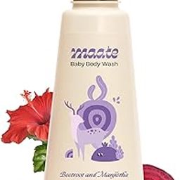 Maate Baby Body Wash (400 ml) | With Ayurvedic Herbs Beetroot, Manjistha & Neem extracts | Body Wash for Dry & Sensitive Skin | Natural & Vegan | Tear-free & pH Balanced | Soap Free | Body Wash-image-49