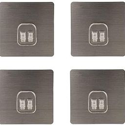 Vruta Magic Plastic Adhesive Sticker for Bathroom Wall Self Corner Shelves for Bathroom Wall Self Corner Shelves, Silver, Pack of 4 Multicolor-6