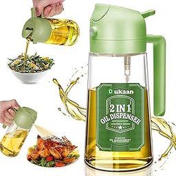 DUKAAN Oil Sprayer Bottle for Cooking & Oil Dispenser 500ML 2 in 1 Premium Glass Oil Spray Bottle Food Grade Oil Bottle for Kitchen Oil Container with Nozzle Oil Sprayer for Air Fryer Salad BBQ Roast-24
