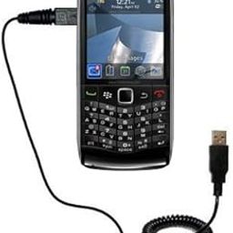 Gomadic USB Charging Data Coiled Cable for The BlackBerry Pearl 9100 Will Charge and Data sync with one Unique TipExchange Enabled Cable-image-58