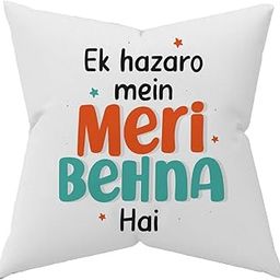 Oye Happy ‘Hazaron Mein Ek Behna’ Printed Satin Cushion Cover for Sister, Behen, Didi | Heartfelt Gift for Rakhi | Multi-Color | 25 x 25 cms-image-9