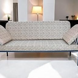 SHALIGRAM ARTS Iron Frame 3 Seater Sofa Set with Velvet Printed Cushion for Living Room Home || Heavy Duty Modern Iron Frame Sofa Sets Furniture for Office and Outdoor (Grey)-image-6