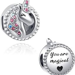 Mermaid Unicorn Charm Compatible Pandora Charm Bracelet Family Cubic Zirconia Ocean Magical Anniversary Birthday-picture-53