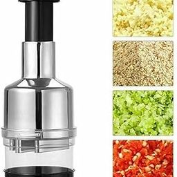 TOMETOY Stainless Steel Manual Food Chopper Hand Press Vegetable, Onion, Garlic, Nut, and Chili Cutter for Kitchen Use-10