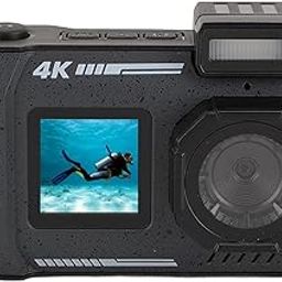 Waterproof Digital Camera, 48MP Auto Focus Anti-Vibration Video Vlogging Camcorder, 16X 10M Waterproof Digital Zoom Underwater Selfie Camera for-35