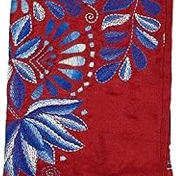 Women's Hand Embroidered Kantha Work Silk Blouse Material - 1 Meter; 725012-image-57