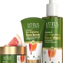 Lotus Botanicals Vitamin C Wash & Glow Combo Face Scrub (100g) Face Wash (180ml) Day Crème (50g) (Pack of 3)-image-39