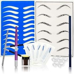 Professional Eyebrow Permanent Tattoo Practice Kit Microblading Set Manual Eyebrow Pen Needle Pigment Ink Practise Skin Tool-picture-1