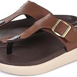 Thong style Slippers for men which are Stylish, Light Weight, Have a Cushioned Footbed & Arch Support with Soft Upper Material and a Grippy sole. This men sliders sandal is ideal for daily or office use, Tan, UK Size 9-16