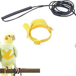 Bird Harness, with Quick-Release Buckle, Bird Leash for Macaw & Small Birds Adjustable Parrot Harness for Outdoor Activity (Yellow)-19