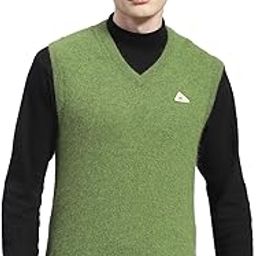 Mens Solid V Neck Sleeveless Casual Sweater (1230519SL)-image-29