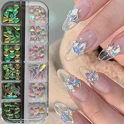 S.A.V.I 3D Aurora Nail Art Rhinestones - 12 Grids, DIY Manicure Shapes & Gems-image-47