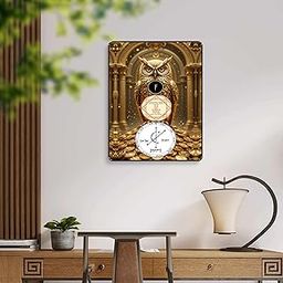 Livin'luxe Golden Owl Wall Art Black Framed Sparkle Laminated Poster with Wealth & Success Sigil Design | Vastu Owl Painting for Home Office Decor Positive Energy (14 Inch x 11 Inch) K-36106-image-96