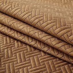 Encasa XO Quilted Velvet Fabric by Meters 54 Inches Wide | Brown Design | 170 GSM | 5 Meters, 500x110 cm | Ideal for Curtain, Cushion, Upholstery, Bags | 1 Meter Multiple-image-15