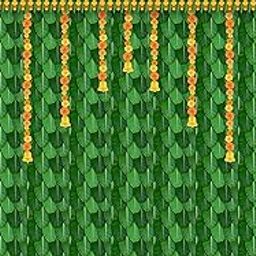 Banana Leaves & Flower Pooja/Marrige Backdrop Cloth For All Festival Decoration | Durga Puja Backdrop For Decoration | Traditional Backdrop Decoration Cloth | Taiwan Backdrop(Size 8x5FT)-image-94