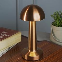 Dome Cordless LED Table Lamp (Rose Gold) - USB Rechargeable Portable Touch Control Dimmable 3 Light Color Tunable Table Lamp for Hotel, Cafe, Restaurant or Home for Bedside, Center or Dining-0