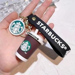Coffee Cup keychain for bike Cute Keyring, Bag Hook Single Piece Starbucks Coffee Cup keychain Keychain for Boys Kids Return Gifts Key Chain (Random Color)-image-4